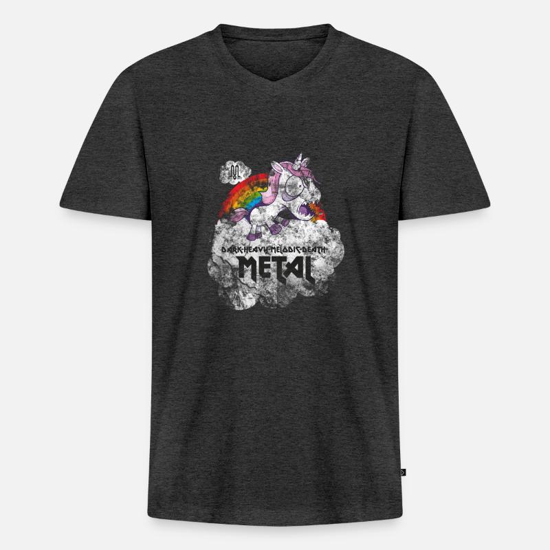 Mental Defect 2015 - Männer Premium Bio T-Shirt mit V-Ausschnitt - Anthrazit meliert