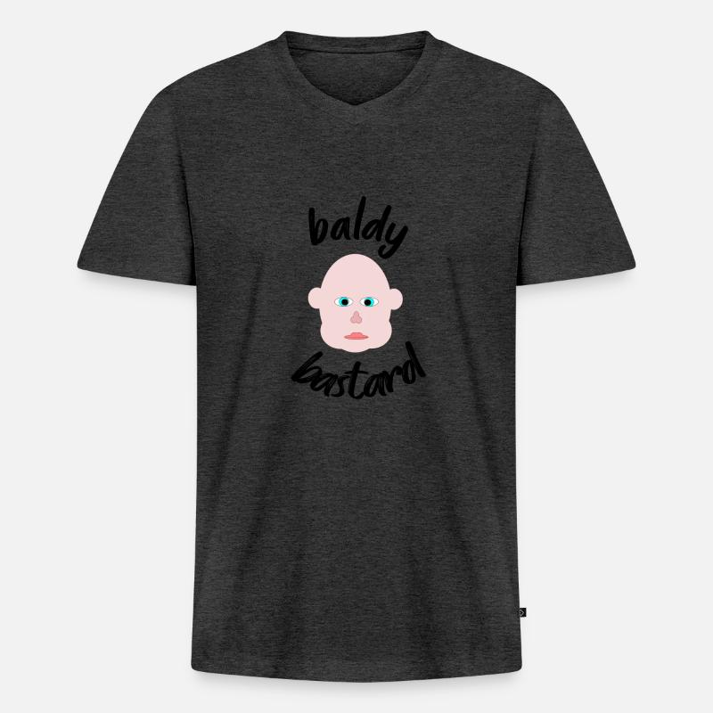 baldy Bastard - Männer Premium Bio T-Shirt mit V-Ausschnitt - Anthrazit meliert