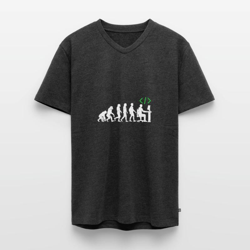 Programmierer Evolution geschenk coder java c++ Männer Premium Bio T-Shirt mit V-Ausschnitt