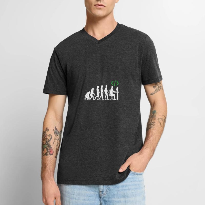 Programmierer Evolution geschenk coder java c++ Männer Premium Bio T-Shirt mit V-Ausschnitt