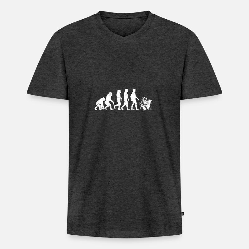 Schweißer evolution schweißen beruf job - Männer Premium Bio T-Shirt mit V-Ausschnitt - Anthrazit meliert