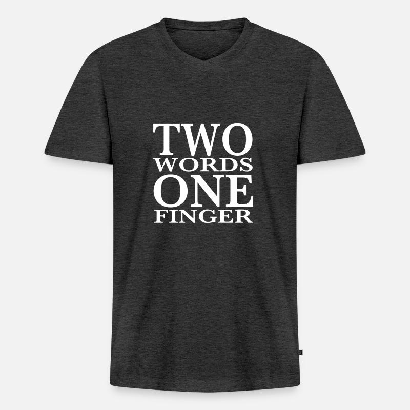 Fick Dich - Männer Premium Bio T-Shirt mit V-Ausschnitt - Anthrazit meliert