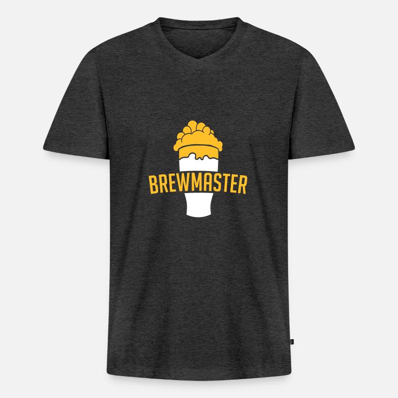 Brewmaster - Männer Premium Bio T-Shirt mit V-Ausschnitt - Anthrazit meliert
