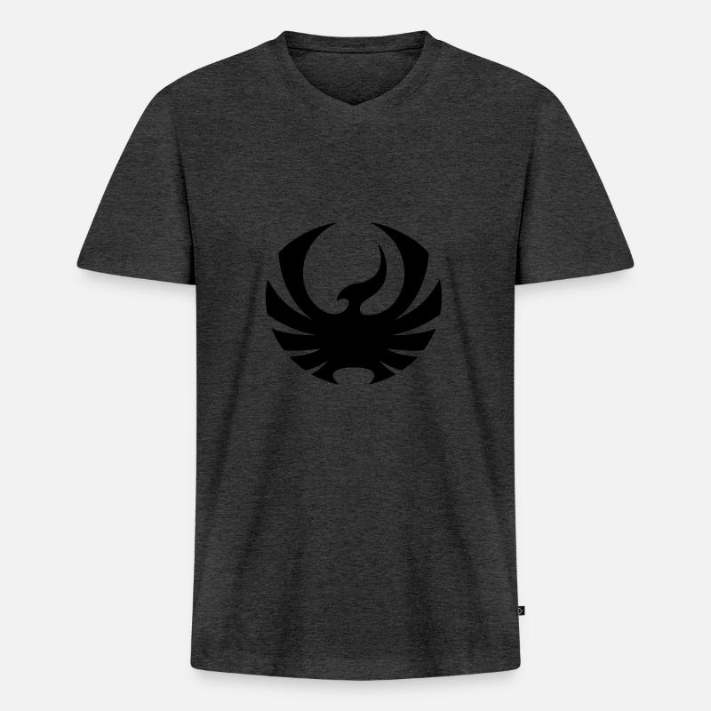 Phönix - Männer Premium Bio T-Shirt mit V-Ausschnitt - Anthrazit meliert