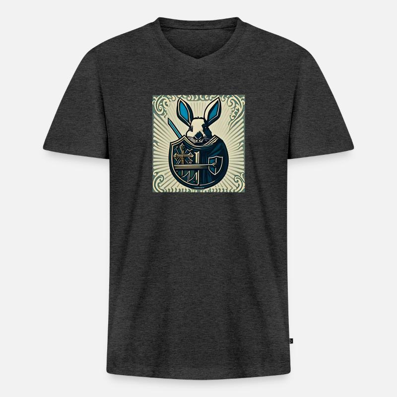 Make Easter Great Again III - Männer Premium Bio T-Shirt mit V-Ausschnitt - Anthrazit meliert