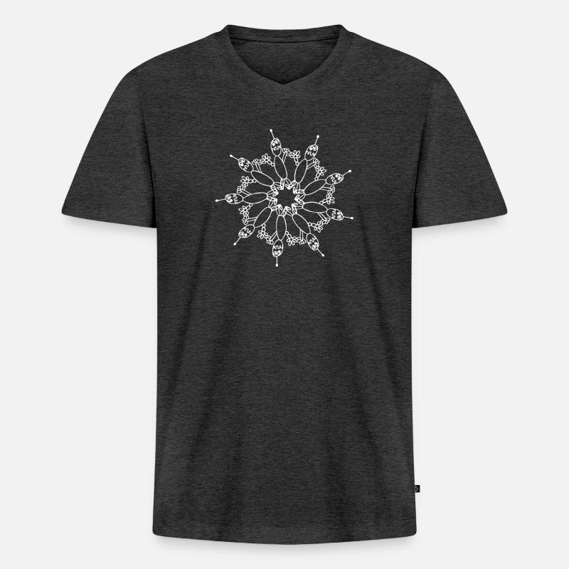 Roboterstern - Männer Premium Bio T-Shirt mit V-Ausschnitt - Anthrazit meliert