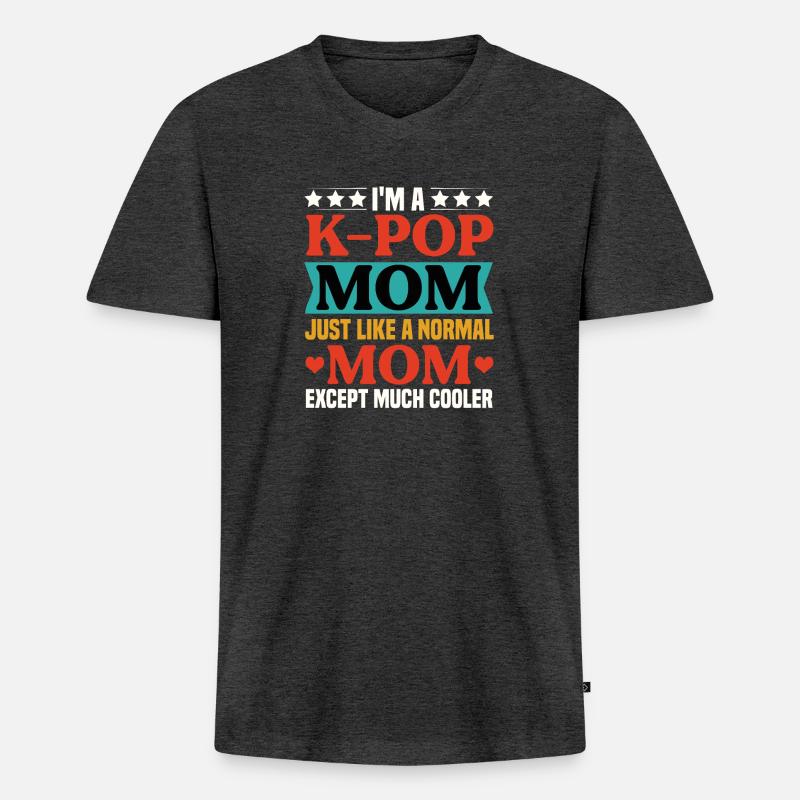 K-Pop Kpop Mama Geschenkidee - Männer Premium Bio T-Shirt mit V-Ausschnitt - Anthrazit meliert