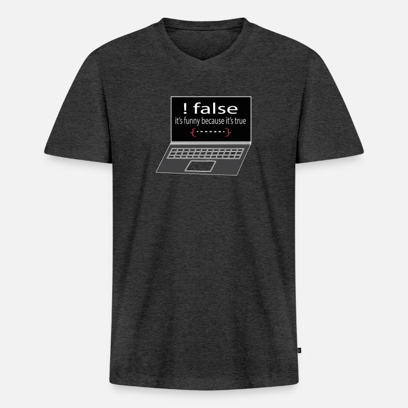 Softwareentwickler Programmierer Geschenk - Männer Premium Bio T-Shirt mit V-Ausschnitt - Anthrazit meliert