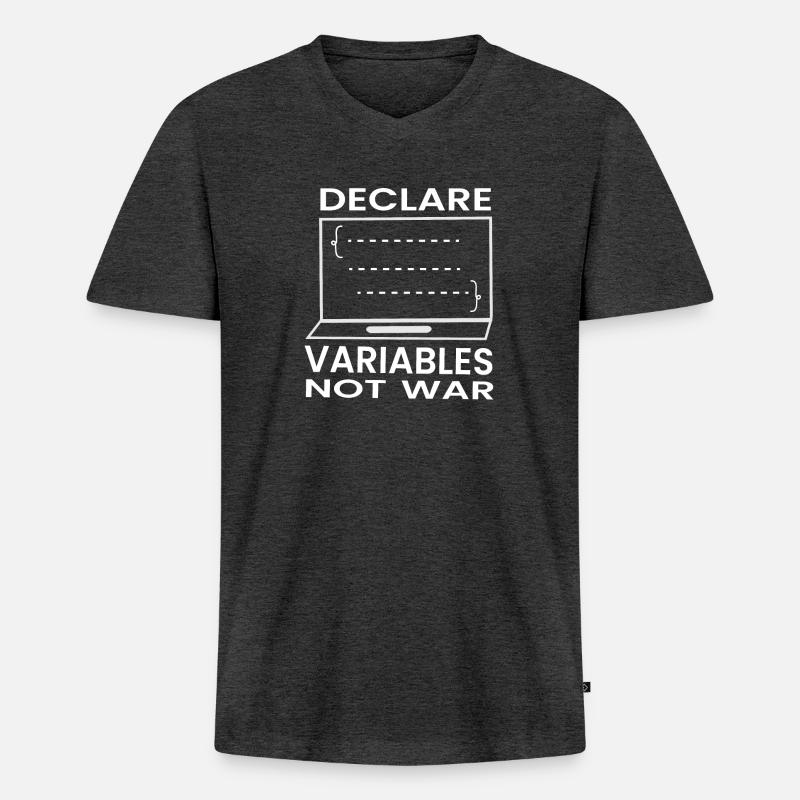 Softwareentwickler Programmierer Geschenk - Männer Premium Bio T-Shirt mit V-Ausschnitt - Anthrazit meliert