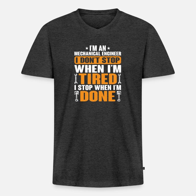 Mechanical Engineer Mechanical Engineer Profession - Men's Premium Organic T-shirt with V-neck - heather anthracite