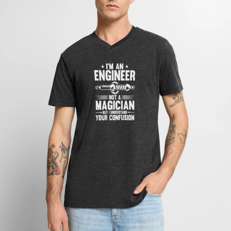 Engineer Brain Mechanical Engineering Electrical Engineering Math Men's Premium Organic T-shirt with V-neck