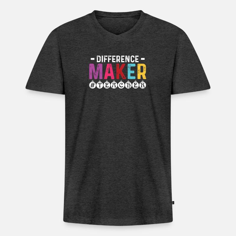 Lehrer bester Lehrer Geschenk - Männer Premium Bio T-Shirt mit V-Ausschnitt - Anthrazit meliert