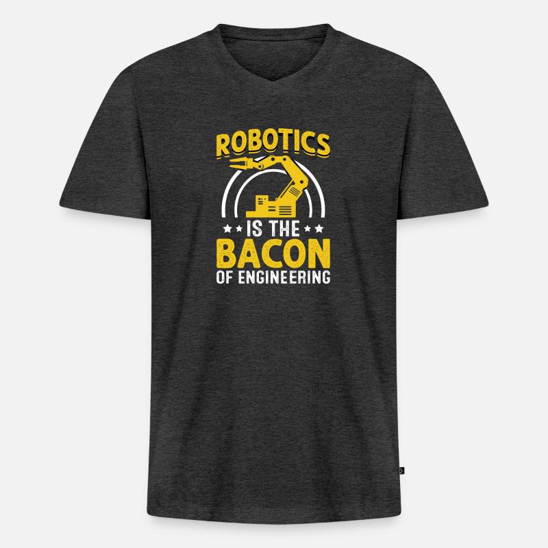 Roboter Programmierer Automatisierungstechniker - Männer Premium Bio T-Shirt mit V-Ausschnitt - Anthrazit meliert