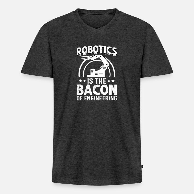 Roboter Programmierer Automatisierungstechniker - Männer Premium Bio T-Shirt mit V-Ausschnitt - Anthrazit meliert