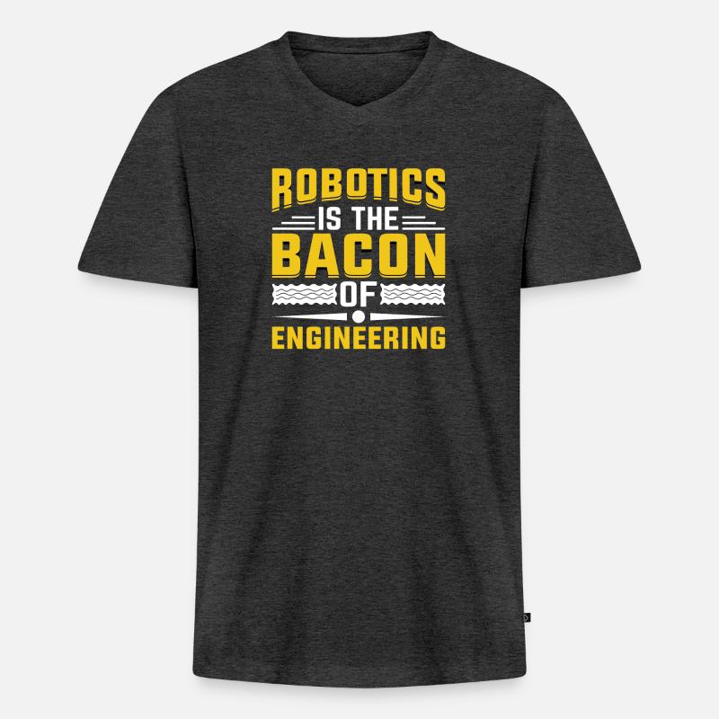 Roboter Programmierer Automatisierungstechniker - Männer Premium Bio T-Shirt mit V-Ausschnitt - Anthrazit meliert