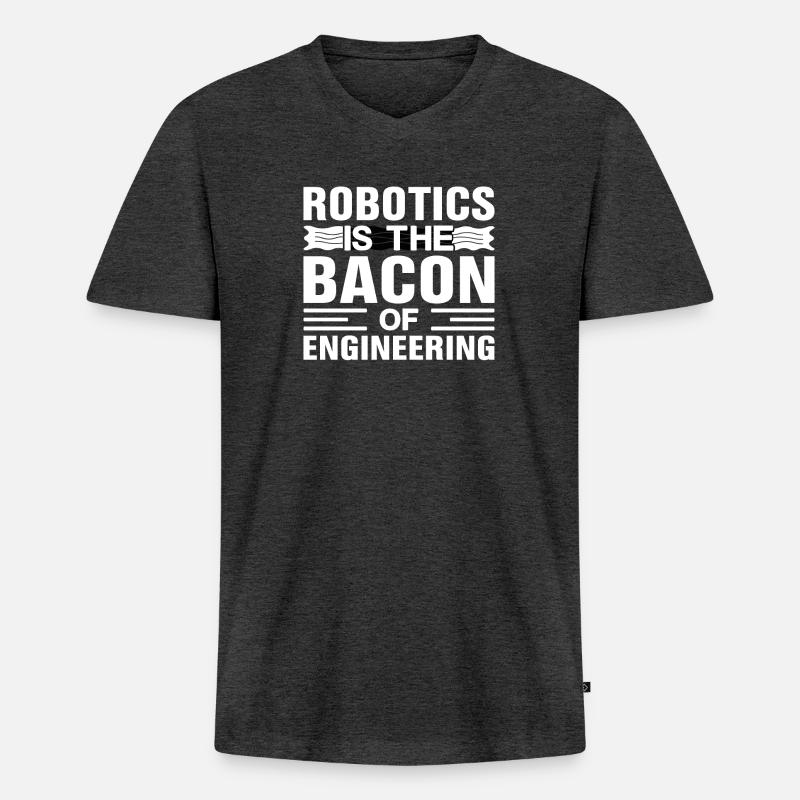 Roboter Programmierer Automatisierungstechniker - Männer Premium Bio T-Shirt mit V-Ausschnitt - Anthrazit meliert
