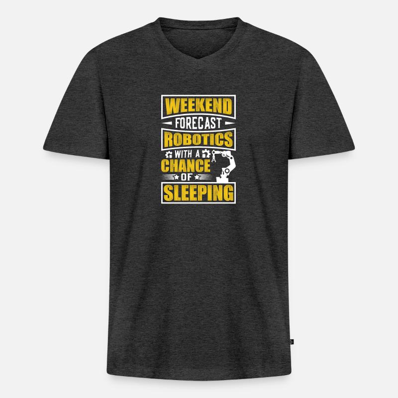 Roboter Programmierer Automatisierungstechniker - Männer Premium Bio T-Shirt mit V-Ausschnitt - Anthrazit meliert