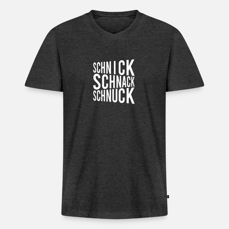 Schnick Schnack Schnuck - Männer Premium Bio T-Shirt mit V-Ausschnitt - Anthrazit meliert