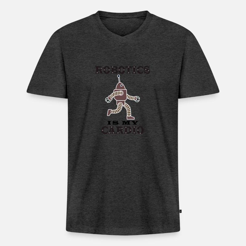 Mechaniker, Roboter, Robotik, Technik - Männer Premium Bio T-Shirt mit V-Ausschnitt - Anthrazit meliert