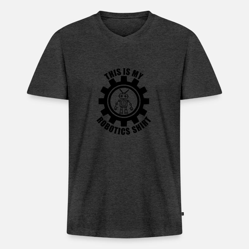 Robotik Nette Robotermechanik - Männer Premium Bio T-Shirt mit V-Ausschnitt - Anthrazit meliert