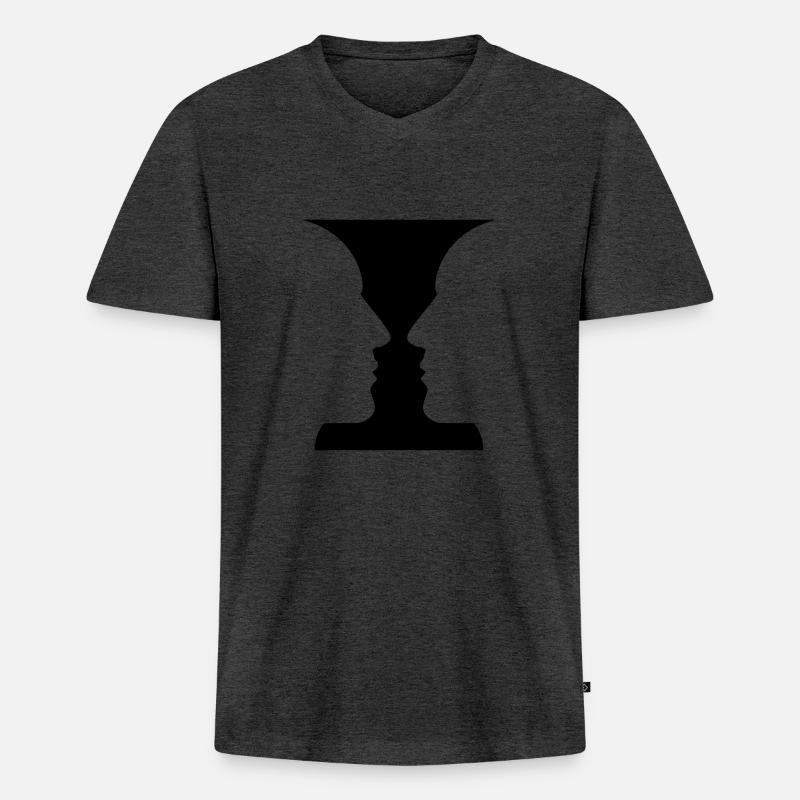 Face to Face? - Männer Premium Bio T-Shirt mit V-Ausschnitt - Anthrazit meliert