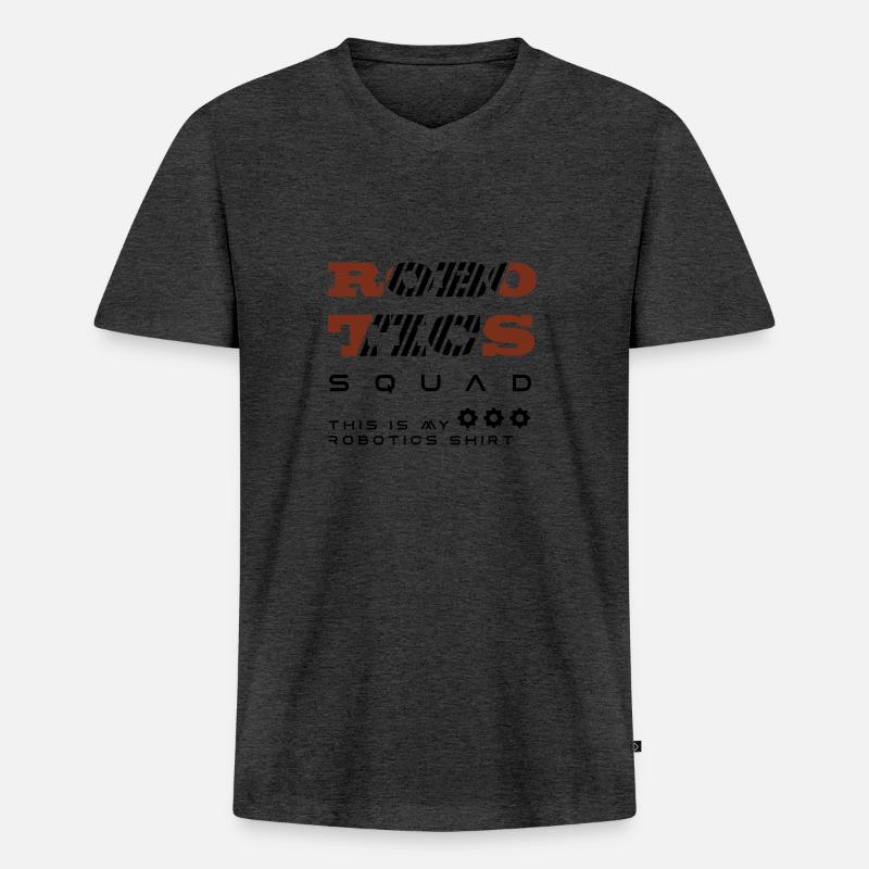 Robotics Squad Robotertechnik Mechanik - Männer Premium Bio T-Shirt mit V-Ausschnitt - Anthrazit meliert