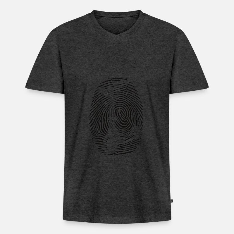 Escooter Elektroroller E-Roller Fingerprint - Männer Premium Bio T-Shirt mit V-Ausschnitt - Anthrazit meliert