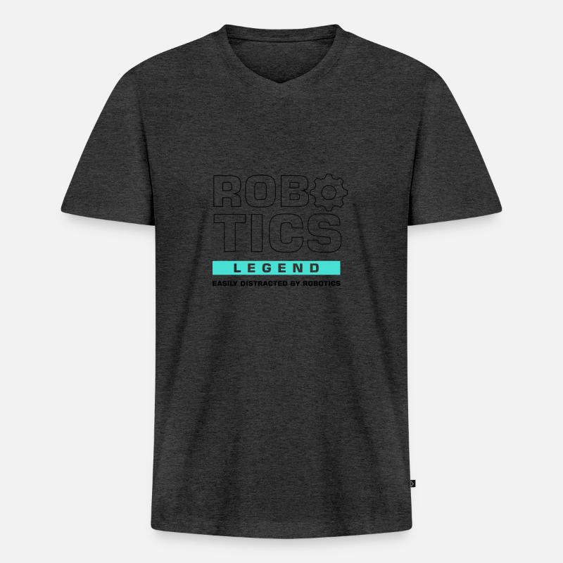 Robotics Legend Engineering Robot Engineer - Men's Premium Organic T-shirt with V-neck - heather anthracite