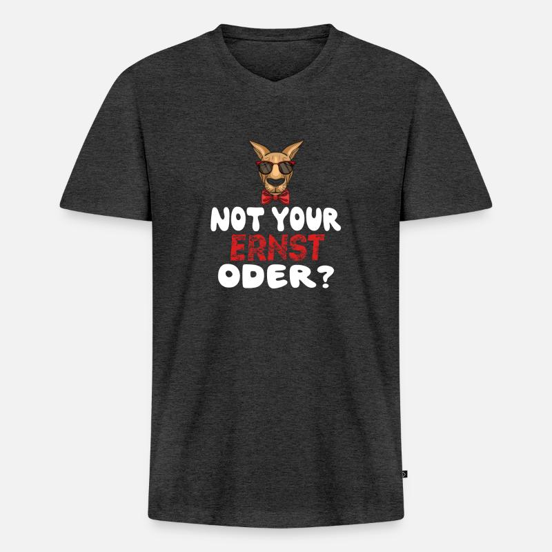 Not Your Ernst Oder? - Männer Premium Bio T-Shirt mit V-Ausschnitt - Anthrazit meliert