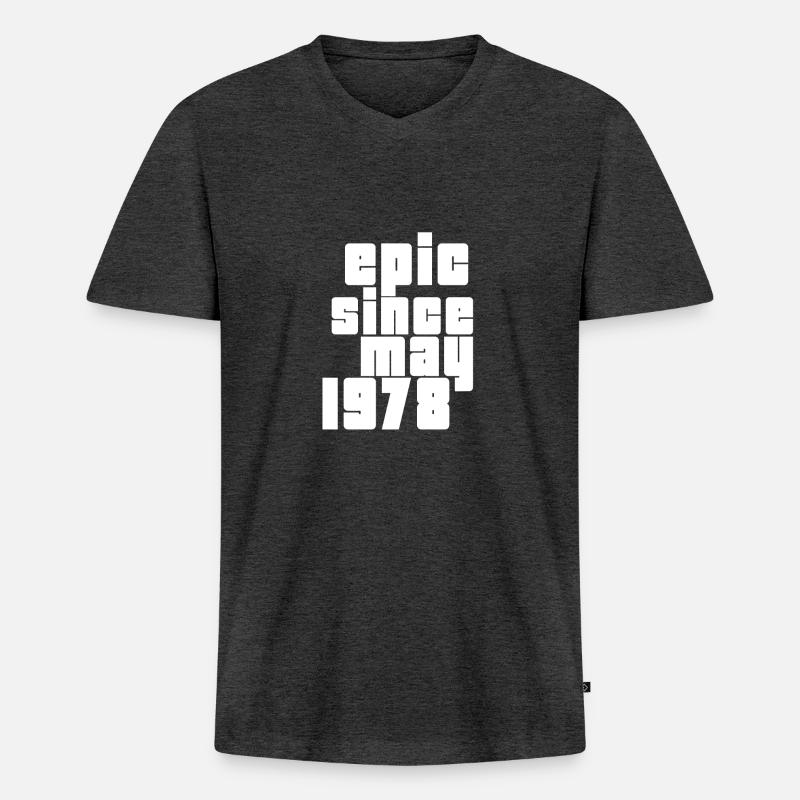 epic since may 1978 - Männer Premium Bio T-Shirt mit V-Ausschnitt - Anthrazit meliert