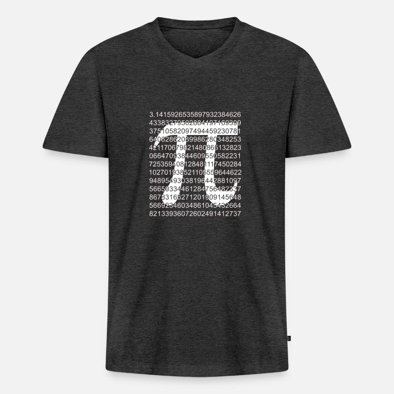 Pi Matrix - Männer Premium Bio T-Shirt mit V-Ausschnitt - Anthrazit meliert