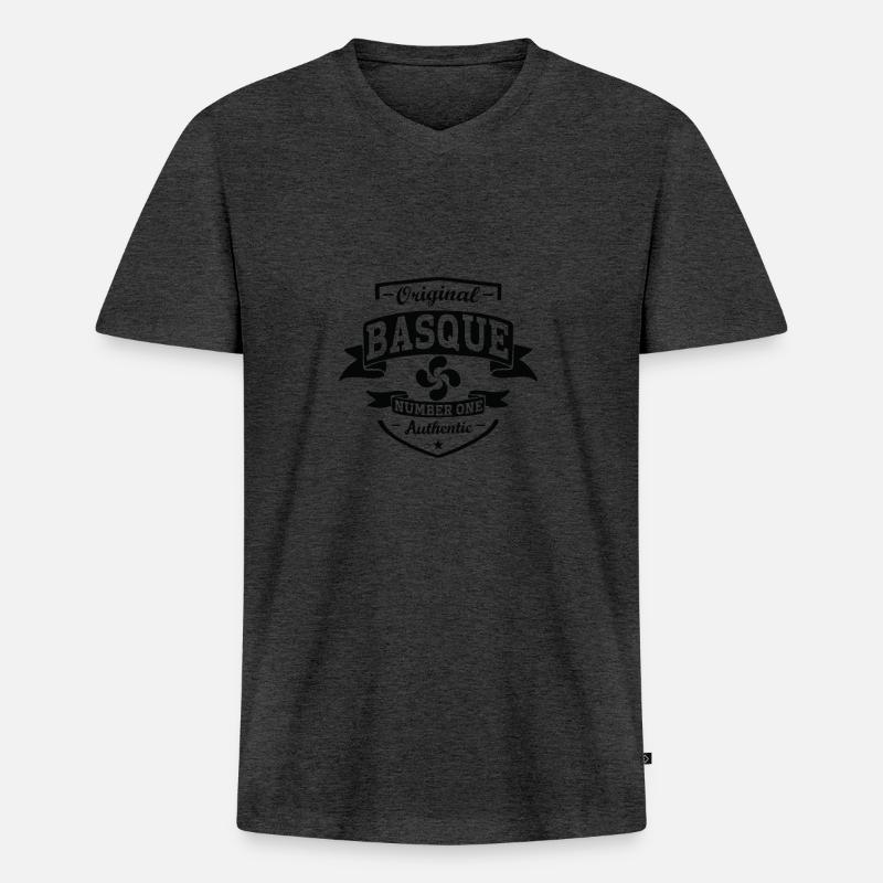 20679DA5 D7CC 4A3E A0E1 0B8536E75CE2 - Männer Premium Bio T-Shirt mit V-Ausschnitt - Anthrazit meliert
