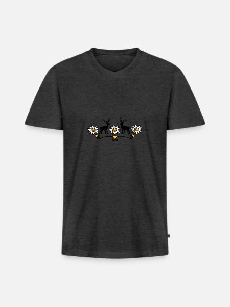 Traditional motif - Men's Premium Organic T-shirt with V-neck - heather anthracite