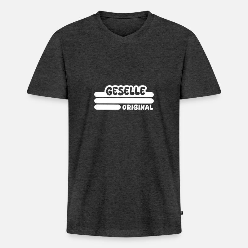 Beruf Geselle - Männer Premium Bio T-Shirt mit V-Ausschnitt - Anthrazit meliert