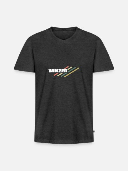 Arbeitsplatz Winzer - Männer Premium Bio T-Shirt mit V-Ausschnitt - Anthrazit meliert