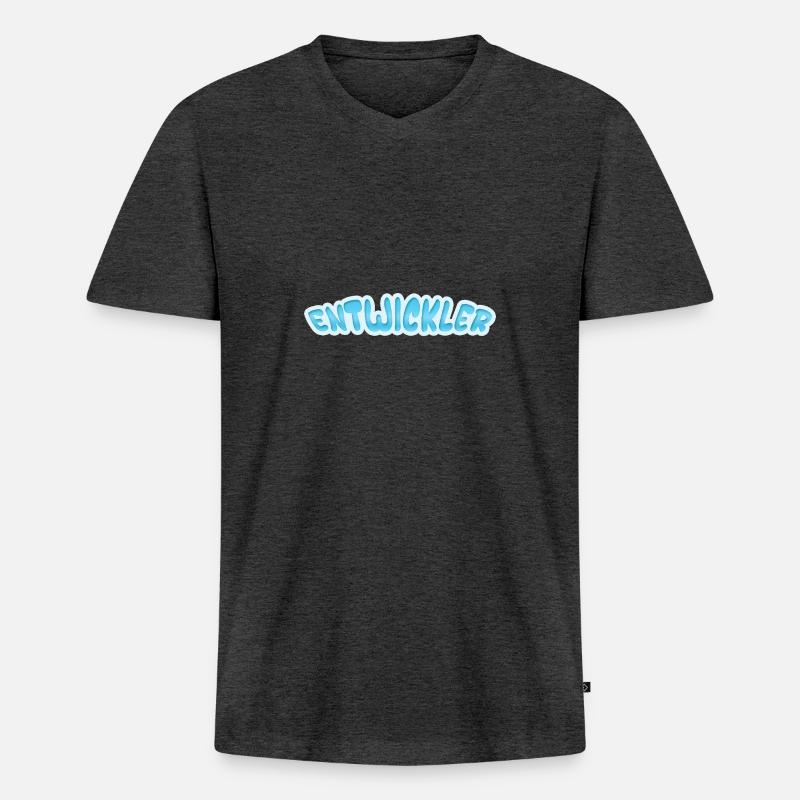 Developer Developer - Men's Premium Organic T-shirt with V-neck - heather anthracite