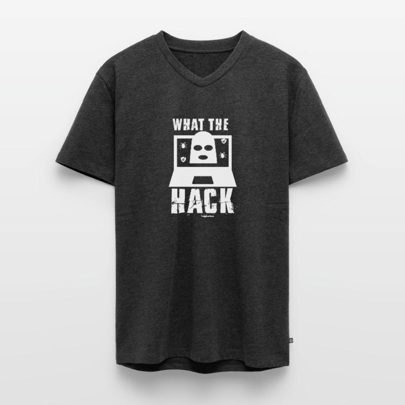 Lustig, was der Hack Hacker oder Computer Geek Geschenk Männer Premium Bio T-Shirt mit V-Ausschnitt