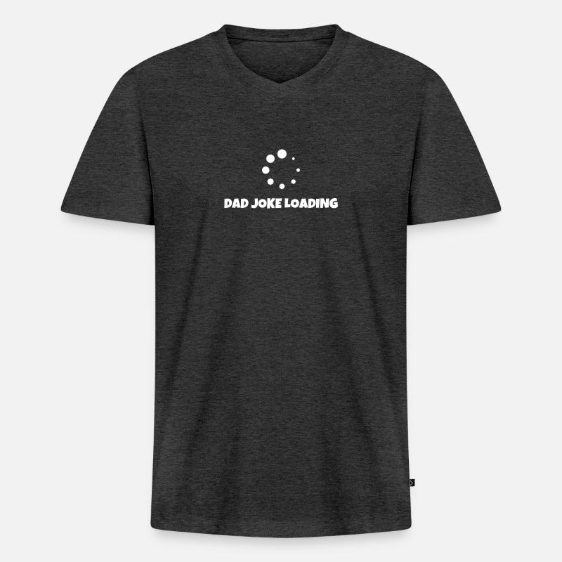 Dad Joke Loading - Männer Premium Bio T-Shirt mit V-Ausschnitt - Anthrazit meliert