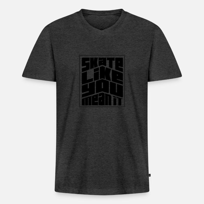 inline skates, inline skate Shirt, - Männer Premium Bio T-Shirt mit V-Ausschnitt - Anthrazit meliert