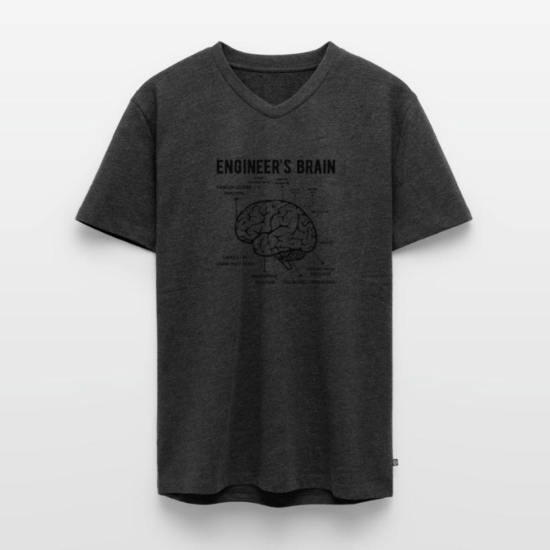 Engineer Brain Mechanical Engineering Electrical Engineering Math Men's Premium Organic T-shirt with V-neck