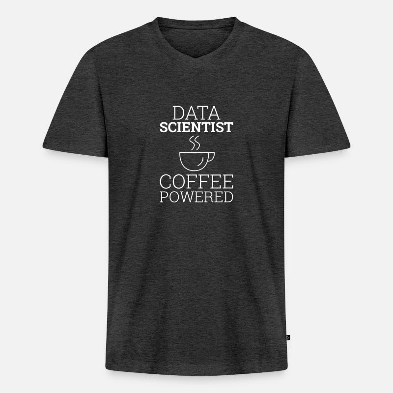 "Data Science" | Data Scientist - Männer Premium Bio T-Shirt mit V-Ausschnitt - Anthrazit meliert