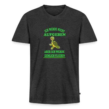 Ich Werde Nicht Aufgeben Läufer Laufen - Männer Premium Bio T-Shirt mit V-Ausschnitt - Anthrazit meliert - Vorne - Nico (187cm)