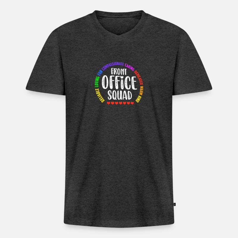 Nette Schulsekretärin Admin Appreciation Assistant - Männer Premium Bio T-Shirt mit V-Ausschnitt - Anthrazit meliert