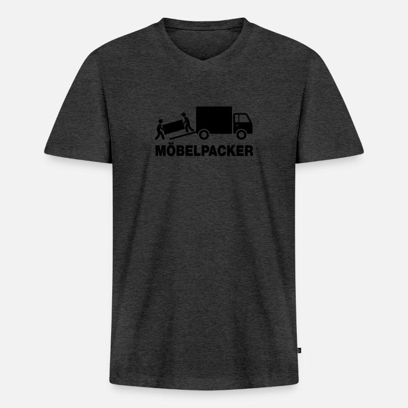 Möbelpacker_v1 - Männer Premium Bio T-Shirt mit V-Ausschnitt - undefined