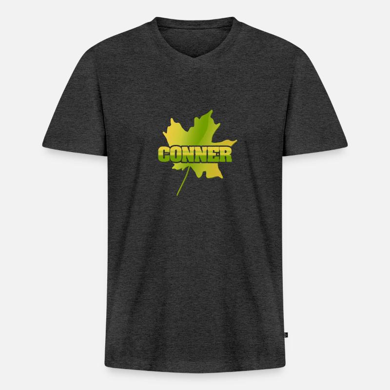 Conner Conner - Männer Premium Bio T-Shirt mit V-Ausschnitt - Anthrazit meliert