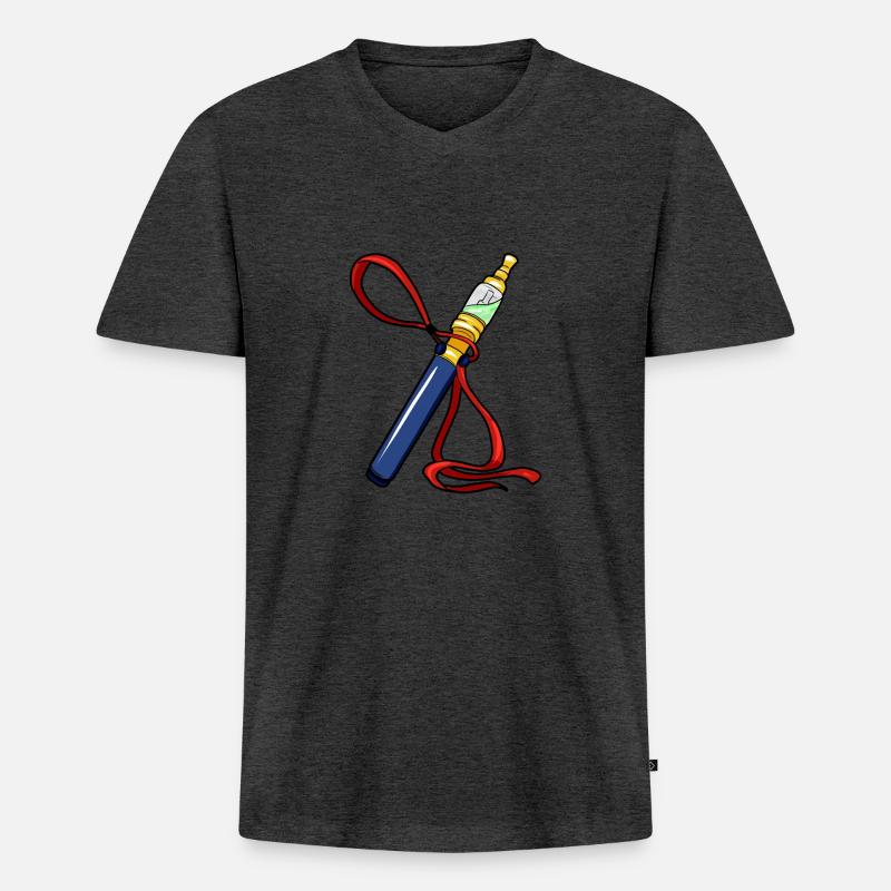 E-Zigarette elektronische Zigarette Raucher - Männer Premium Bio T-Shirt mit V-Ausschnitt - Anthrazit meliert