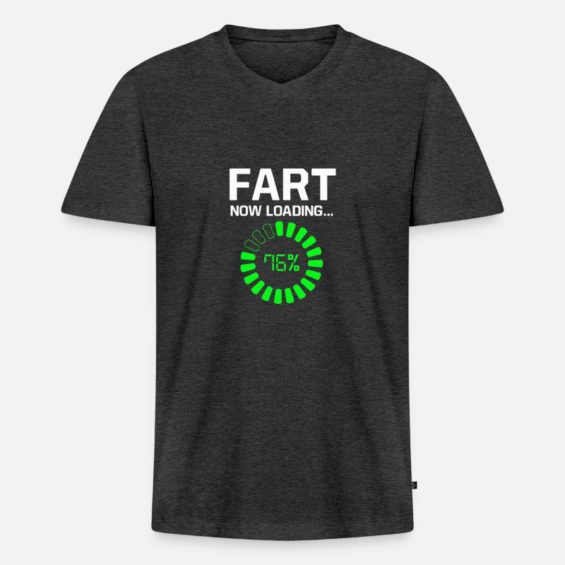 Fart Loading - Männer Premium Bio T-Shirt mit V-Ausschnitt - Anthrazit meliert