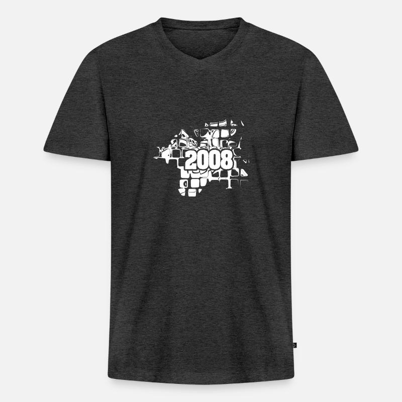 Artwork 2008 - Männer Premium Bio T-Shirt mit V-Ausschnitt - Anthrazit meliert