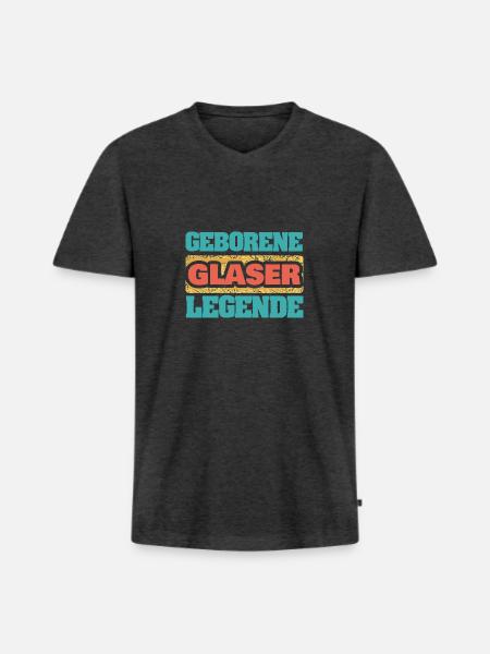 Gift for glaziers - Men's Premium Organic T-shirt with V-neck - heather anthracite