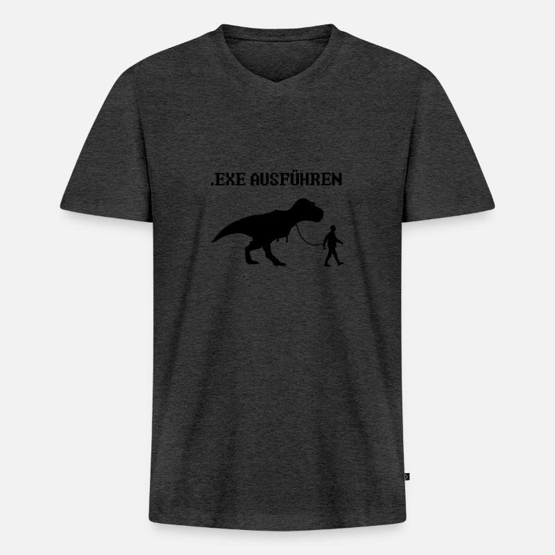 Informatiker Programmierer Sprüche - Männer Premium Bio T-Shirt mit V-Ausschnitt - Anthrazit meliert